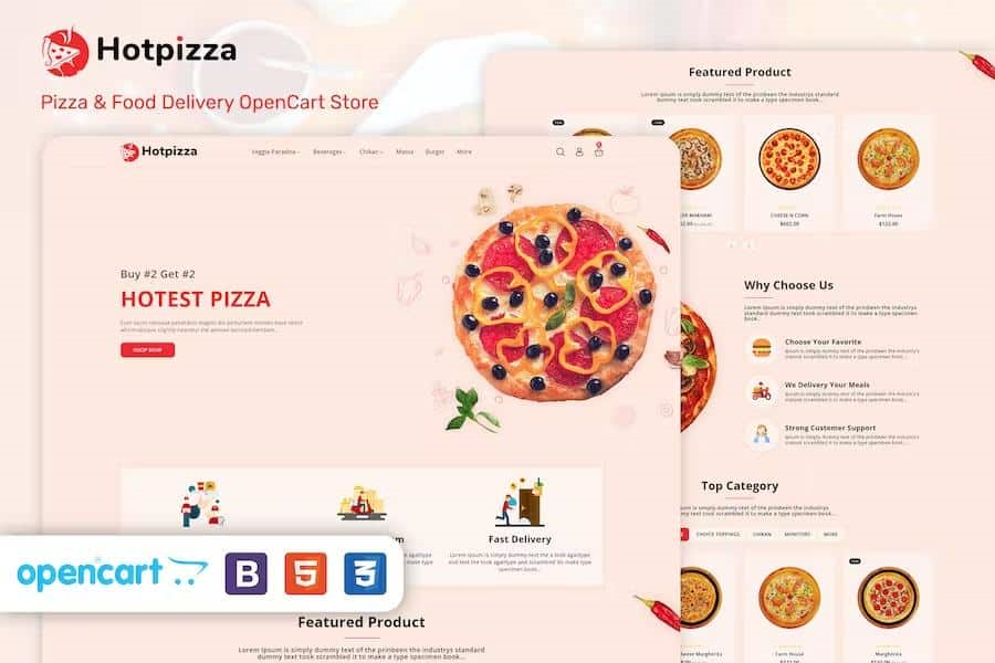 HOTPIZZA – PIZZA & FOOD DELIVERY OPENCART STORE